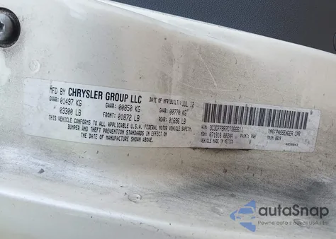 2012 Fiat 500 Sport из США, поврежденный, VIN 3C3CFFBR7CT366611